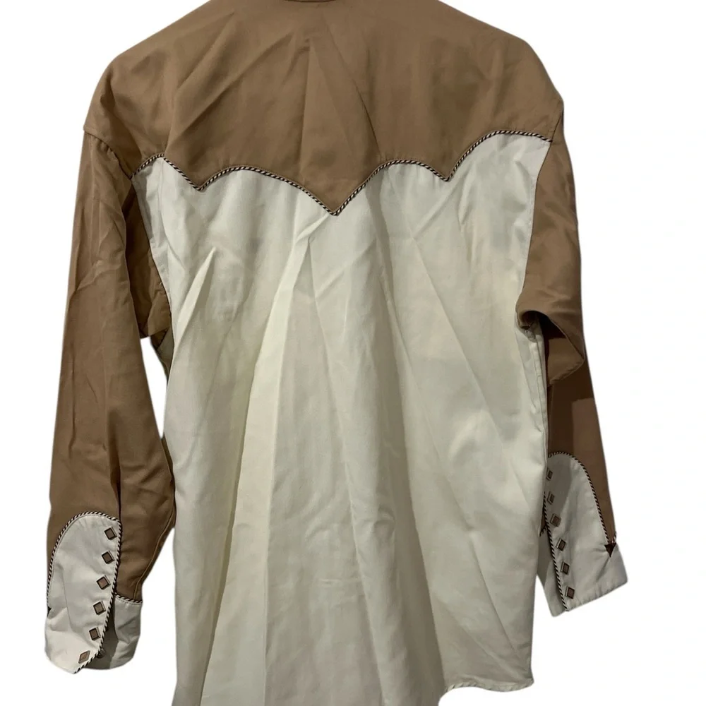 Panhandle Slim Cream and Tan Western Shirt - Picture 6 of 8